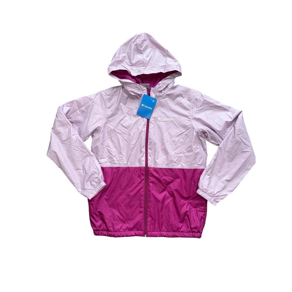Columbia Jacket Youth Girls Large Pink Casual Outdoor Rain Zip Up - Picture 1 of 4